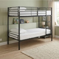 Pat supraetajat 2 persoane Negru, multifunctional,  80x200x170 cm